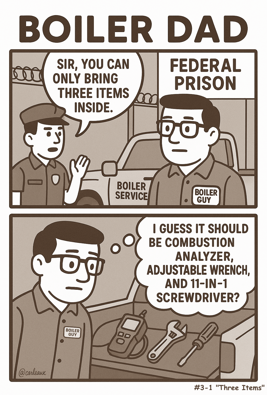 Season 3, comic 1: "Three Items"
