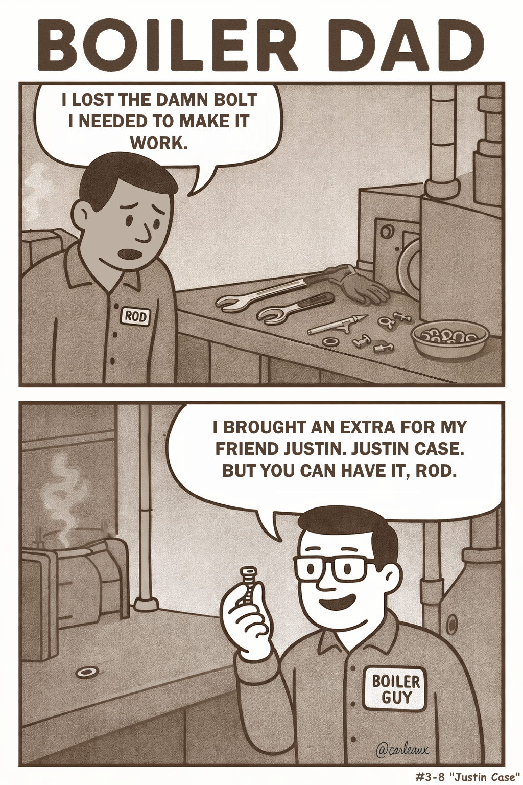 Season 3, comic 8: "Justin Case"