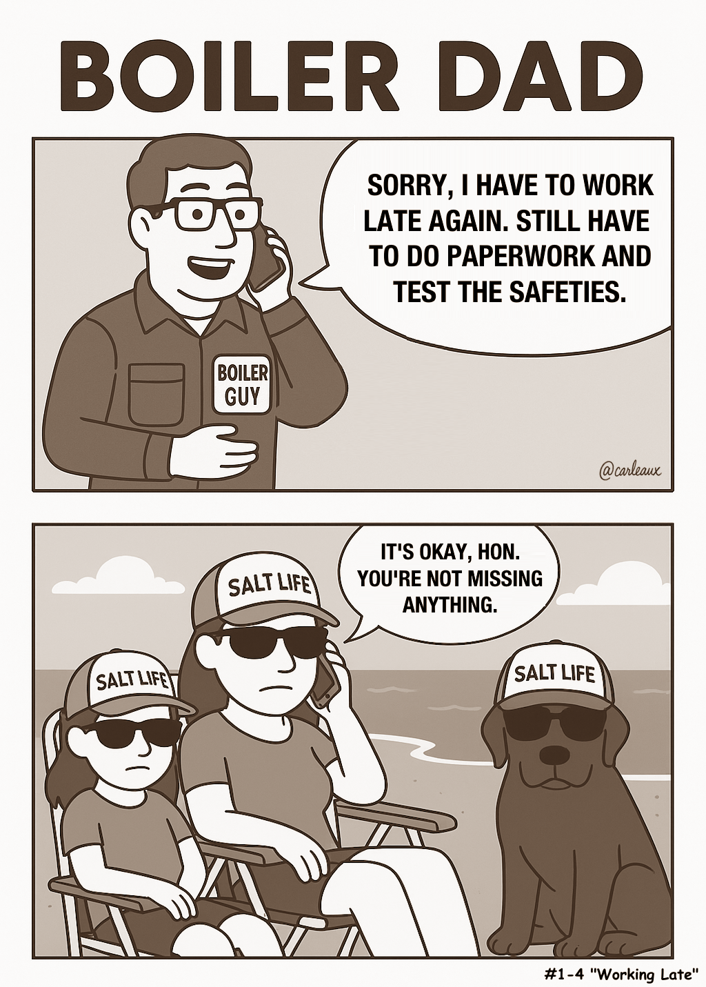 Season 1, comic 4: "Working Late" ALTERNATE