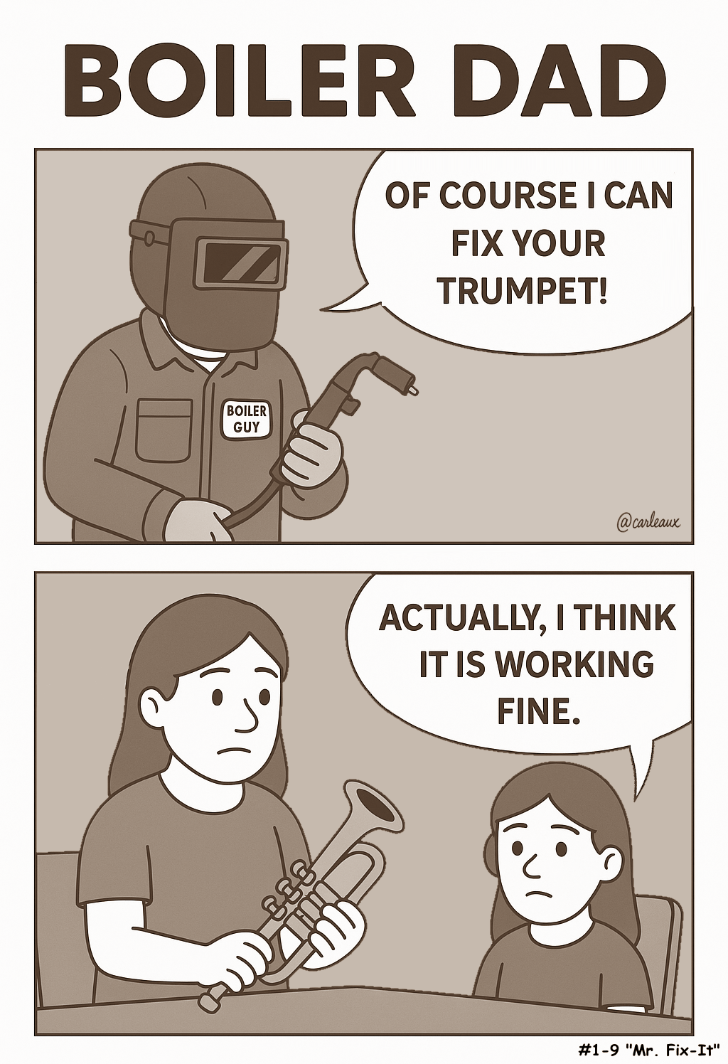 Season 1, comic 9: "Mr. Fix-It"