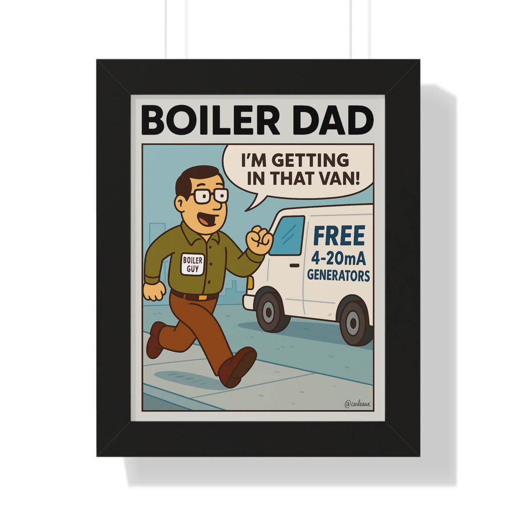 BOILER DAD "White Van" framed print 11x14