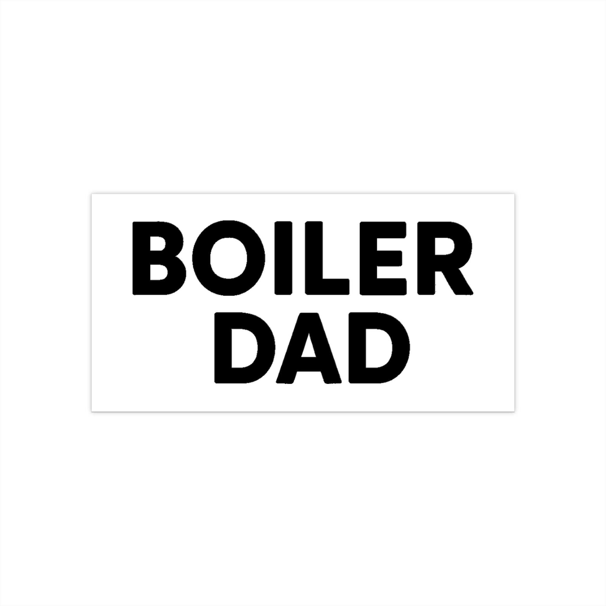 BOILER DAD logo bumper sticker (white)