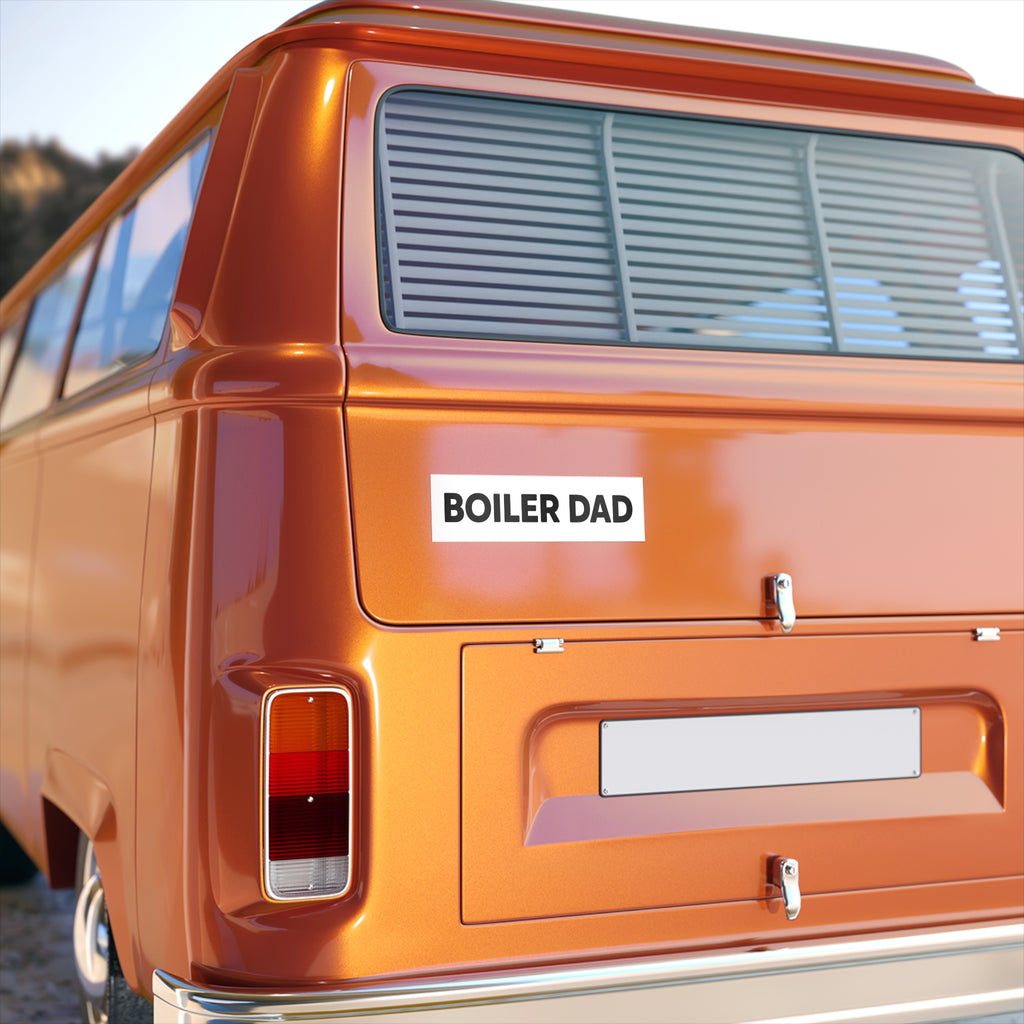 BOILER DAD logo bumper sticker (white)