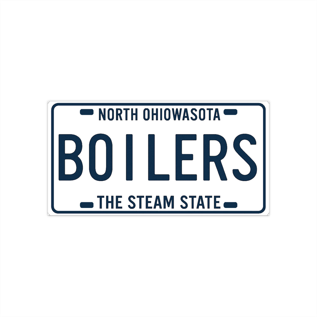 BOILERS North Ohiowasota license plate bumper sticker (white)