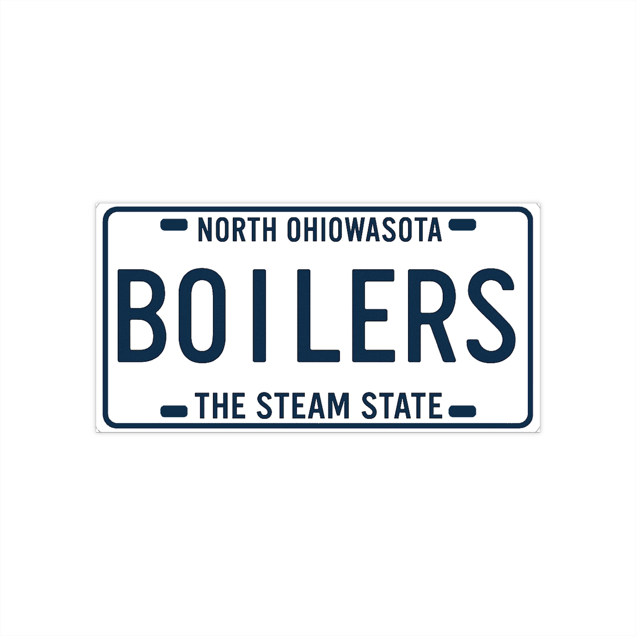 BOILERS North Ohiowasota license plate bumper sticker (white)
