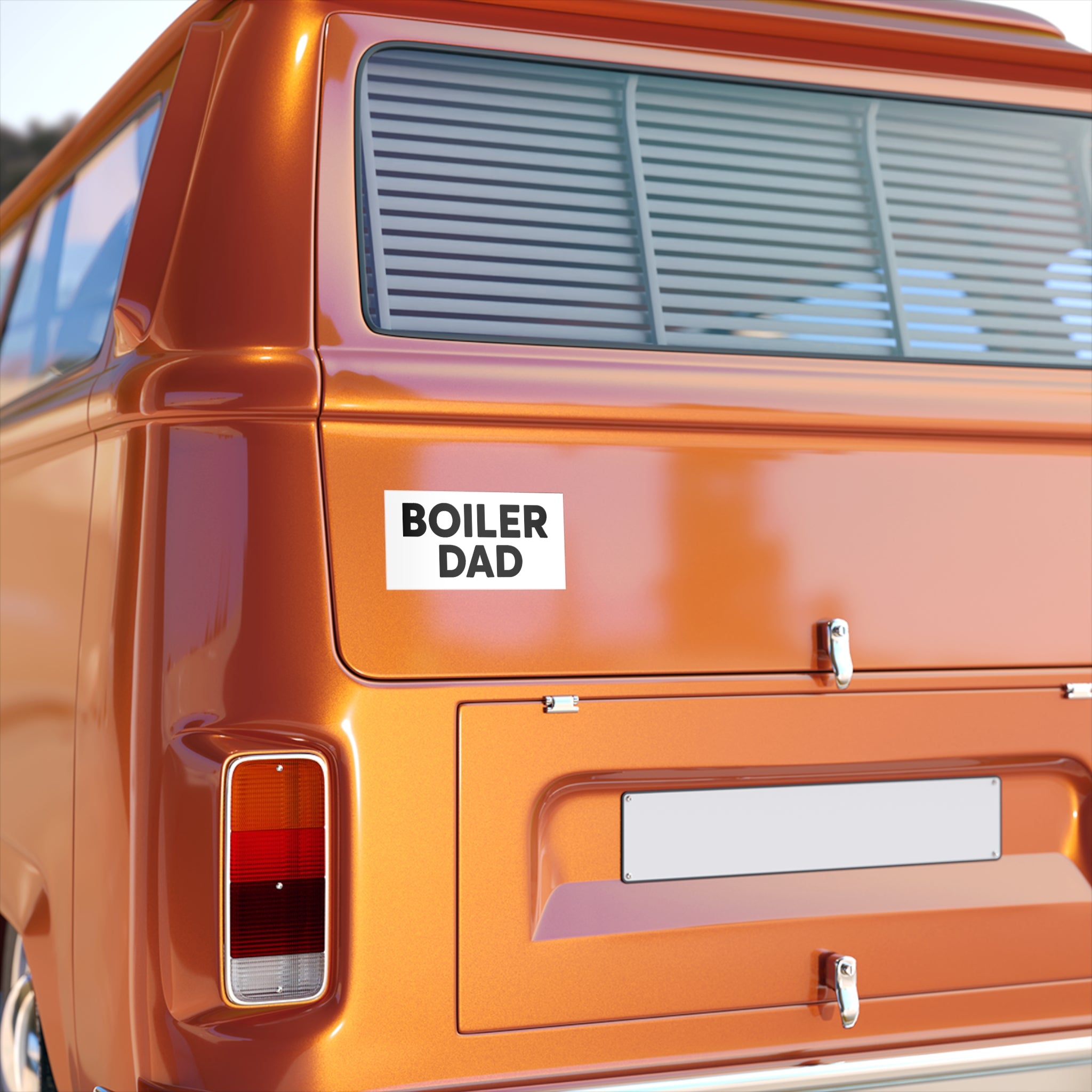 BOILER DAD logo bumper sticker (white)